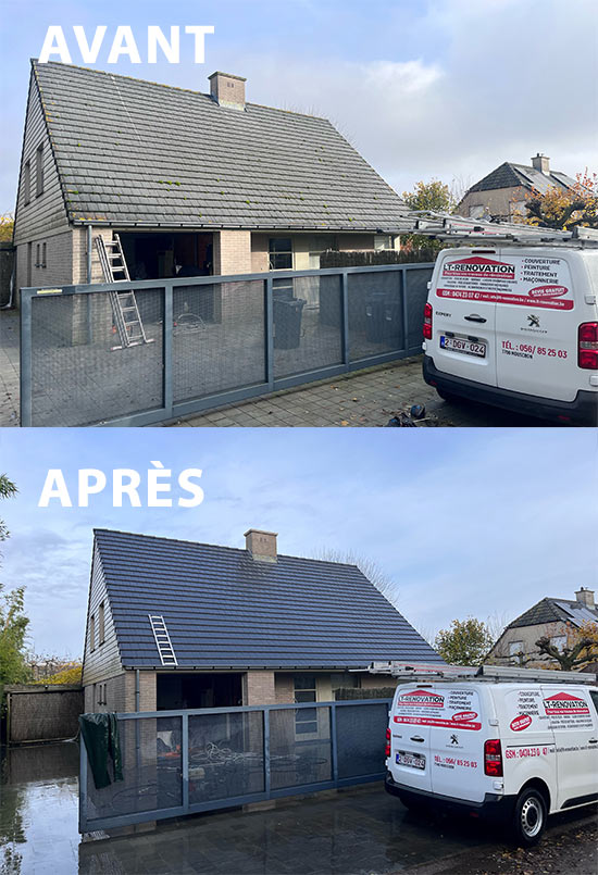 Comparaison toiture rénovée